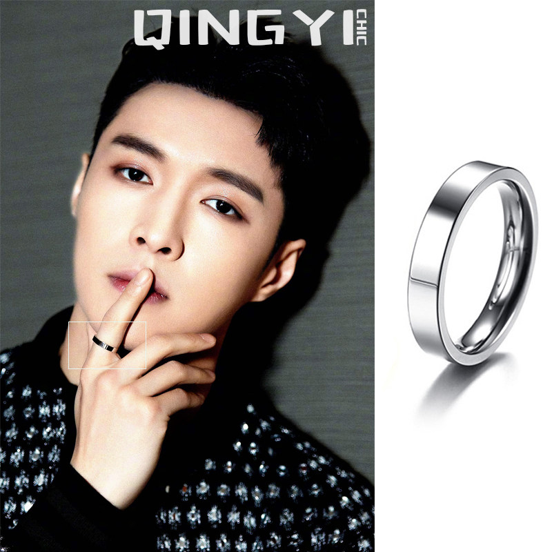 这就是张艺兴同款戒指简约光面小众设计高级感韩街舞情侣素圈轻奢