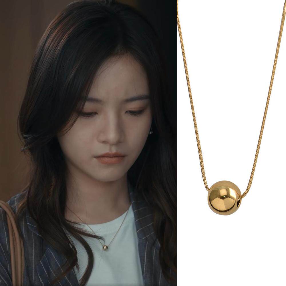 吴秀雅李庚希同款项链金色复古圆珠子转运珠女潮百搭轻奢小众气质
