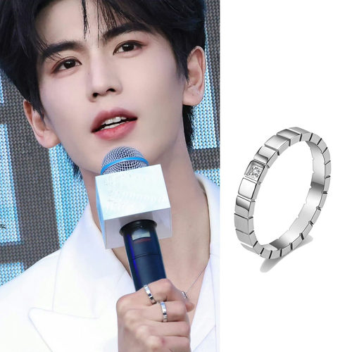 张凌赫同款小方块冰块戒指