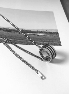 肖战戒指银色吊坠项链王一博同款