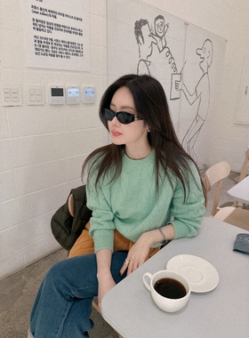 【官网自制 设计师款】Partysu韩国代购正品女2025冬圆领针织上衣