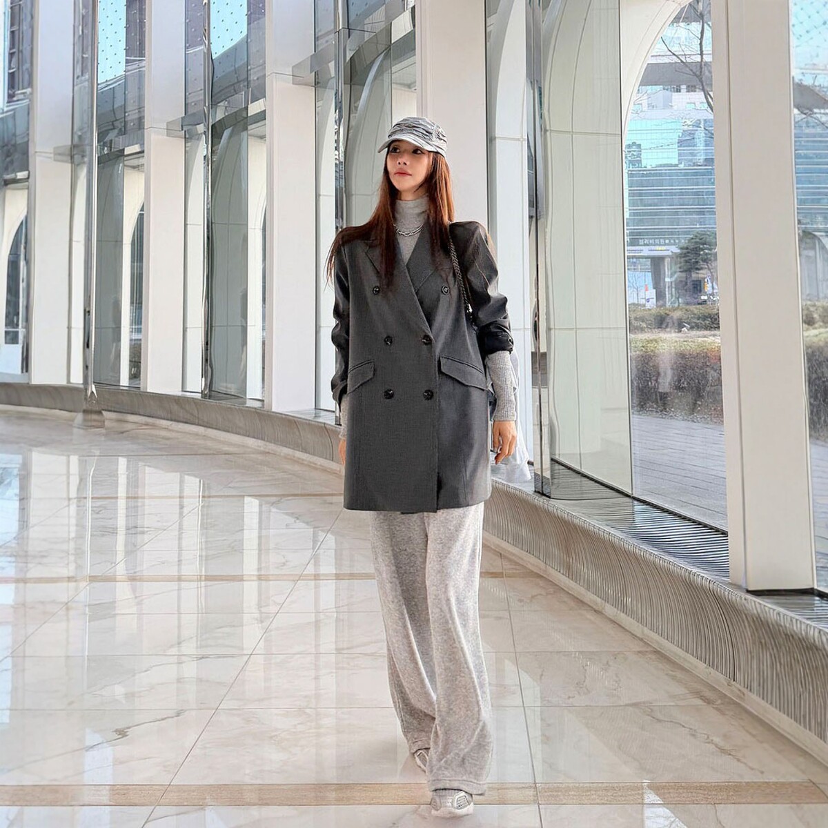 【设计师款】Haners家韩国代购女轻奢2026宽松时尚双排扣休闲西装