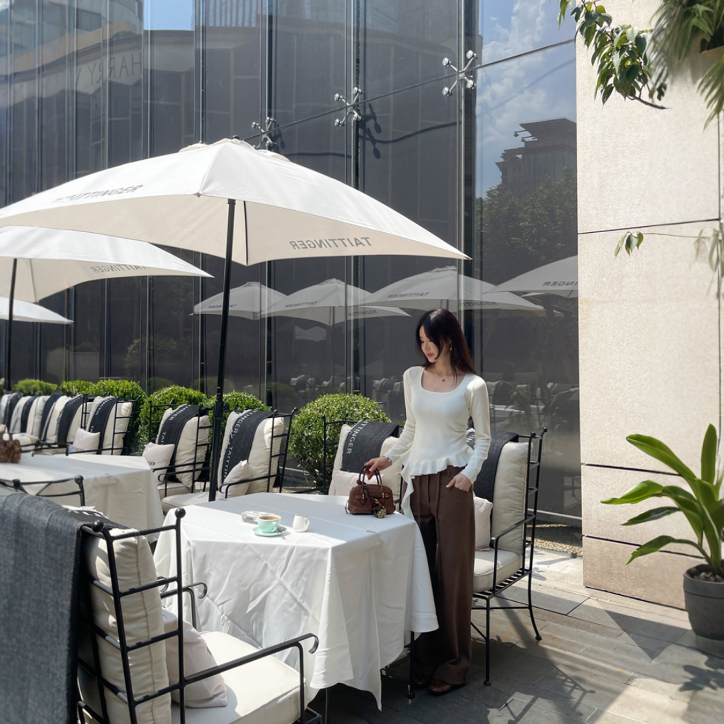 【韩国官网直邮】Partysu韩国代购正品女2025冬季荷叶花边针织衫