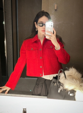 【韩国官网直邮】Partysu韩国代购正品女2025冬季短款羊毛呢夹克