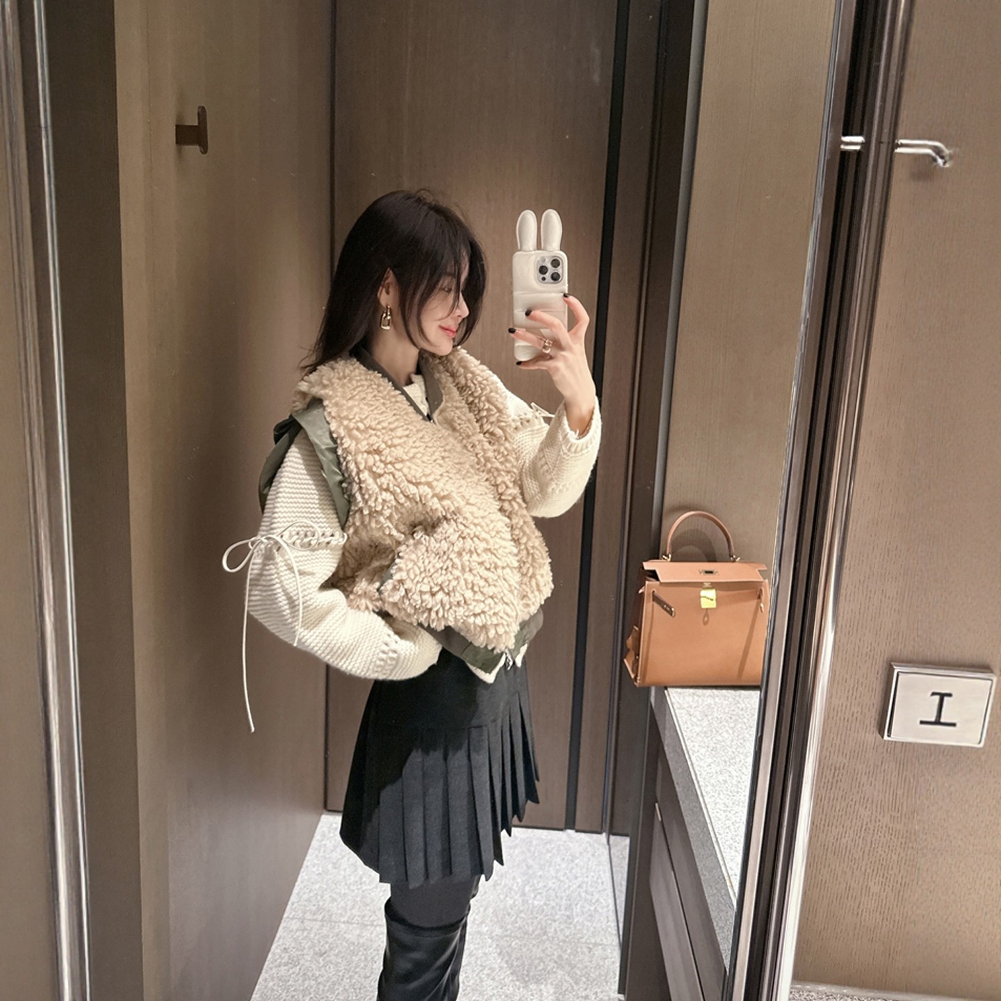 【韩国官网直邮】Partysu韩国代购正品女2025冬季两面穿毛绒马夹