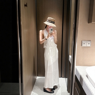 女2025夏季 正品 韩国官网直邮 洋气挂脖连衣裙 Partysu韩国代购