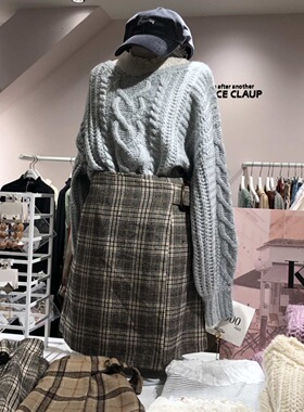 盐甜日本代购【国内现货】nice claup 蓝色针织毛衣