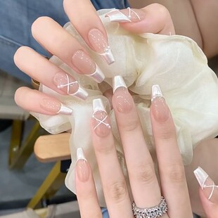 夏日绝美甲穿戴甲2025新款高级感中长款短款学生党黄黑皮显白手工