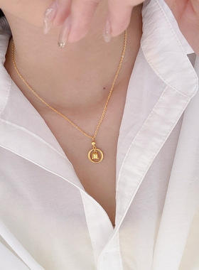 一页星辰复古简约镂空铃兰花吊坠项链轻奢感气质百搭锁骨链