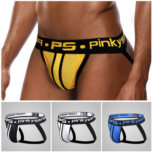 跨境underwear PINKYSENSON新款锦纶网孔丁字裤 上架