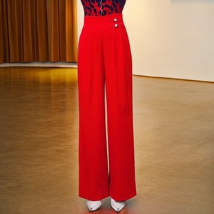 显瘦气质口袋阔腿跳舞舞裤 摩登舞裤 时尚 现代舞裤 B0214 广场舞裤