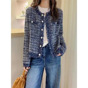 欧货女装 新款 上衣潮 外套女欧洲站2025秋装 小香风桑蚕丝绵羊毛开衫