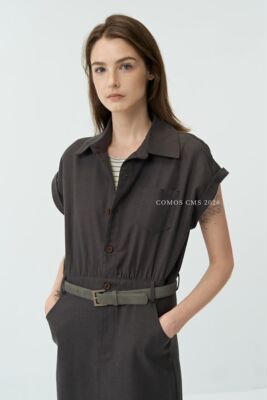 LKTOP2026春夏新款衬衫裙工装百搭连衣裙女夏高级感