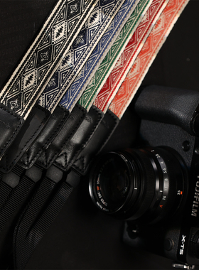 cam-in 相机背带绣花民族风微单挂带复古文艺可调斜跨单反肩带