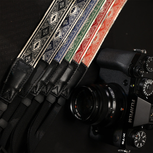 cam 相机背带绣花民族风微单挂带复古文艺可调斜跨单反肩带