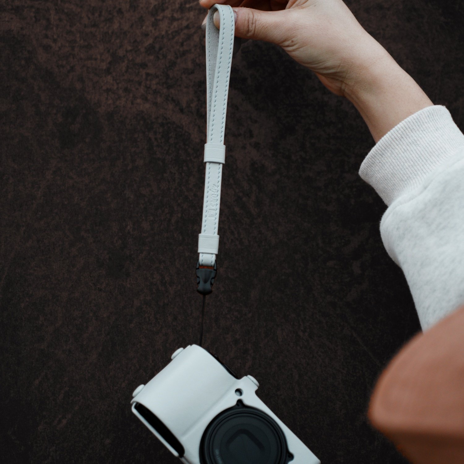 cam-in 相机腕带真皮复古文艺理光GR手带SWIFT牛皮黑卡RX00手绳