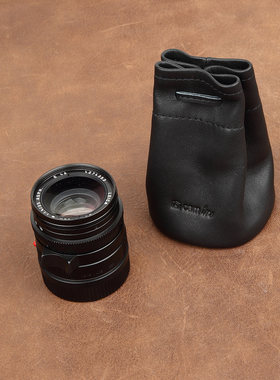 cam-in 胎牛皮相机镜头保护袋 7.5cmx11cm 超小号款微单 CA017