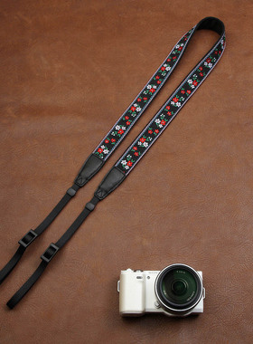 cam-in 绣花 通用型单反数码照相机背带 微单摄影肩带细款cam7553