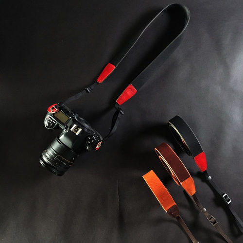 cam-in头层牛皮单反26相机背带