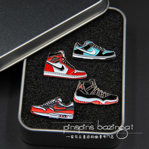 PinsPins定制 AJ1鞋子SNEAKER金属徽章胸针大魔王 椰子球鞋胸章