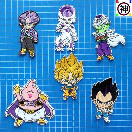 经典动漫 七龙珠 超级赛亚人悟空刺绣布贴 烫熨缝制补丁贴 魔术贴