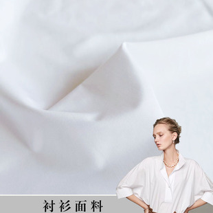 纸感仿天丝衬衫布料TR无弹挺括不易皱白领休闲商务衬衫连衣裙布料
