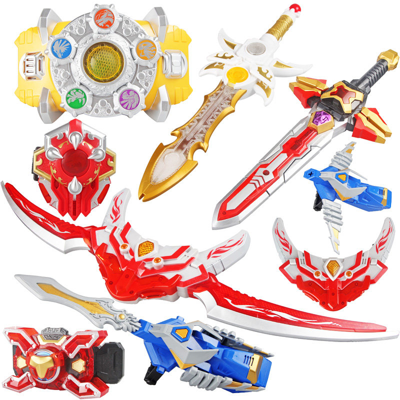 奥迪双钻正版铠甲勇士刑天武器火刑天烈剑炎龙铠甲武器烈焰刀玩偶