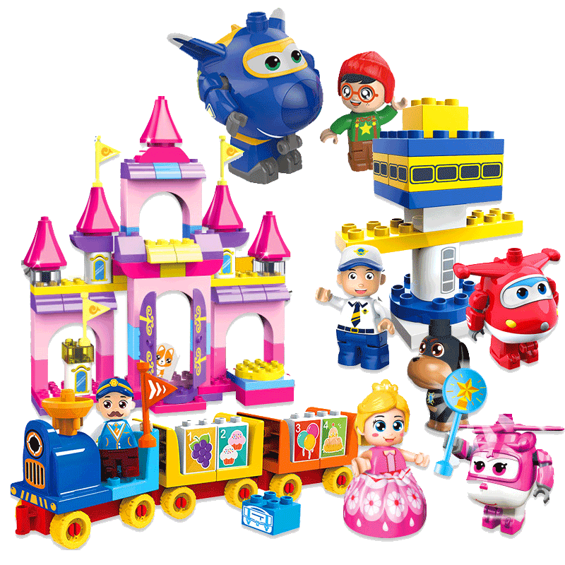 奥迪双钻正版超级飞侠拼插积木玩具创意组合礼盒礼品益智拼装