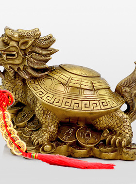 黄铜龙龟摆件龙头八卦龟黄铜八卦龙龟黄铜龙龟家居工艺品铜器