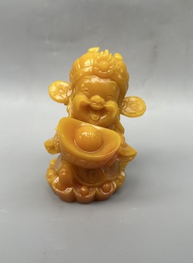 树脂办公室新款上市中式元宝财神爷摆件进宝纳福客厅家居装饰品