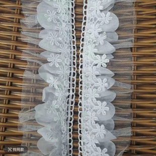 金源花边窗帘立边三层小花花边抱枕帘头通用花边三层小花花