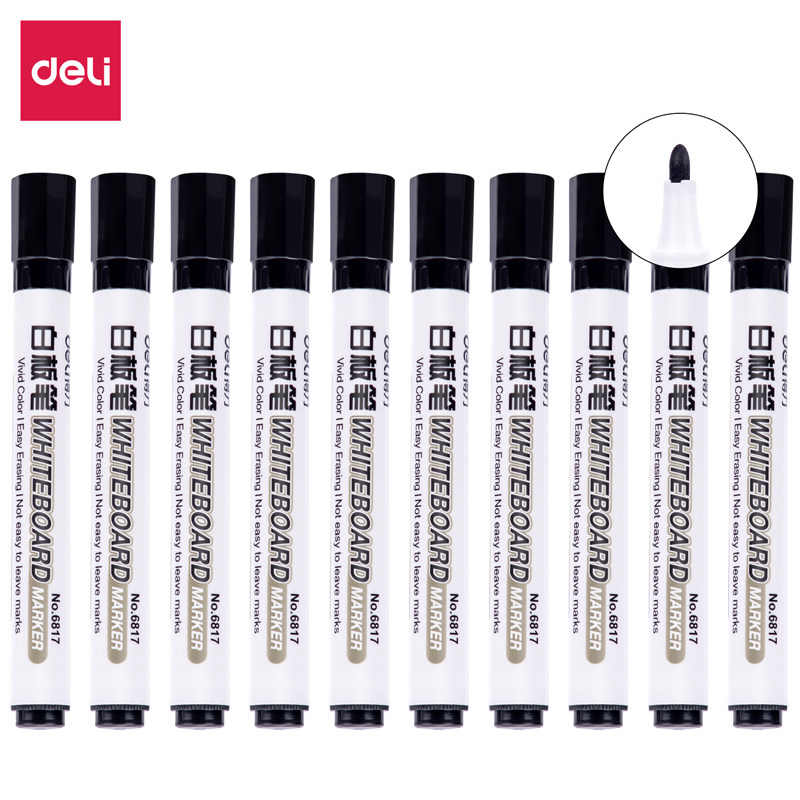 델리 화이트보드 펜은 쓰기 및 지우기를 위한 교사의 수성 검정색 어린이 무독성 색상 빨간색 펜 드로잉 보드로 지울 수 있습니다