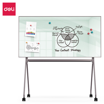 得力50072支架磁性玻璃白板