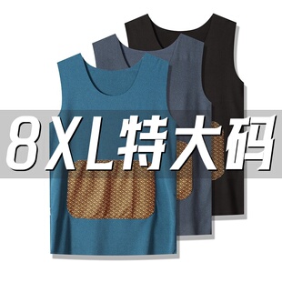 大码男士德绒保暖背心加肥加大秋冬内穿马甲男款无痕发热坎肩T恤