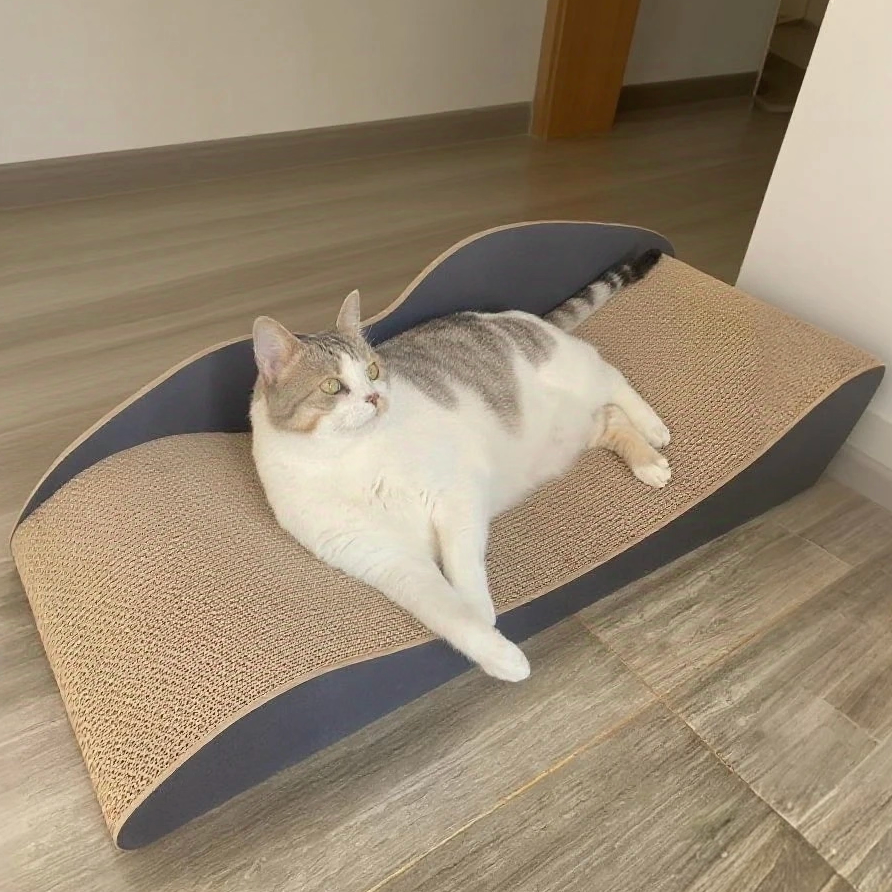 得酷超大号猫抓板耐磨猫窝透气猫沙发贵妃椅多功能猫床加厚磨爪板