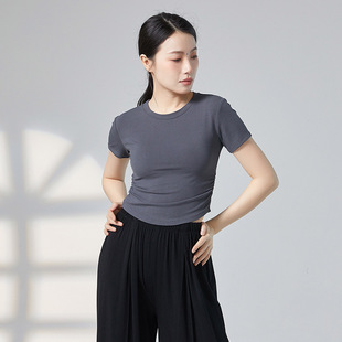 古典舞练功服秋冬新款长袖圆领上衣中国现代舞形体训练服