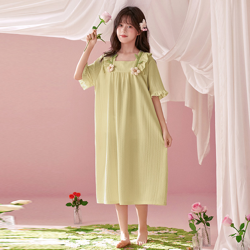 女短袖睡裙可爱卡通家居服可外穿