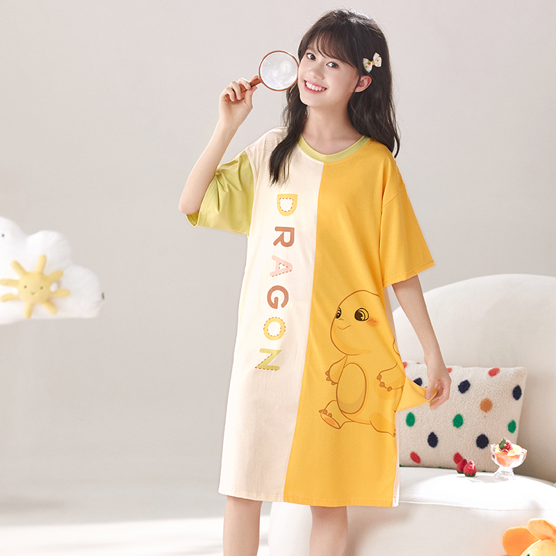 少女睡裙親子母女家居服女初中生