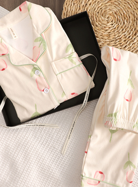 秋冬季儿童新款德绒加厚睡衣女童保暖家居服女孩学生清新开衫套装