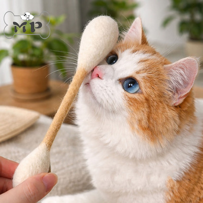 韩代宠物猫咪羊毛猫薄荷棉签玩具