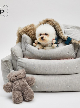 『Memory Pet』韩国代购louisdog宠物拉绒棉水晶灰色系猫狗窝毛毯