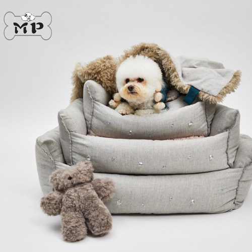 韩代LD宠物水晶灰色系猫狗窝毛毯