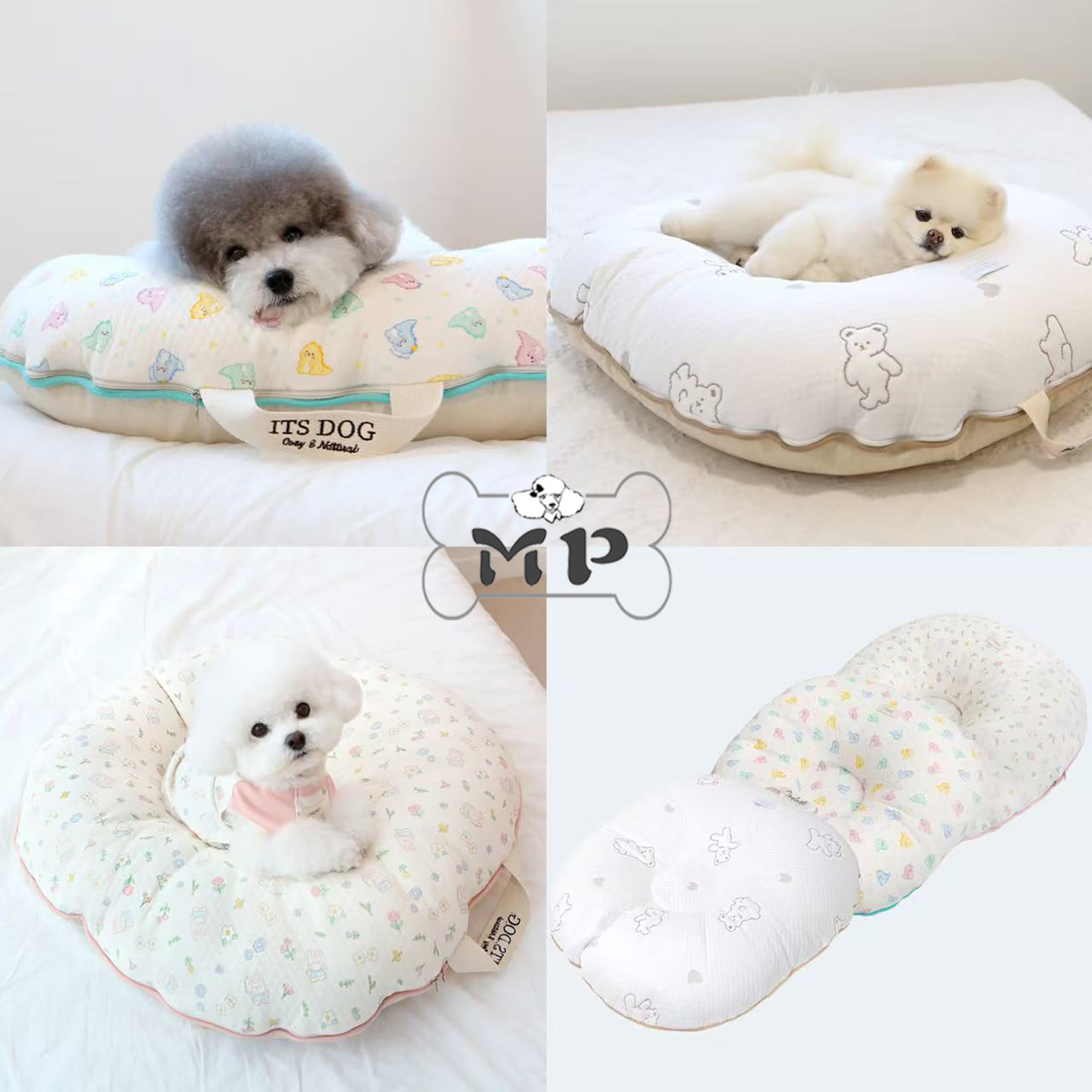 『Memory Pet』韩国itsdog宠物花园小兔恐龙可拆洗有机棉狗窝睡垫