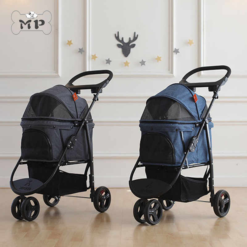 『memory pet』韩国直邮krono宠物猫狗网纱透视可折叠三轮手推车