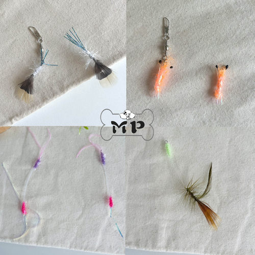 韩代布谷鸟磷虾逗猫棒替换头玩具