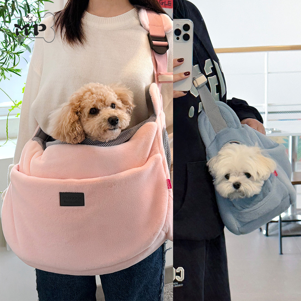『Memory Pet』韩国代购parisdog宠物透气网眼蓝粉绒面单肩斜挎包,宠物/宠物食品及用品,背包/箱包,淘宝优惠券,粉丝福利购,淘宝优惠卷