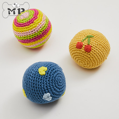 『Memory Pet』韩国代购louisdog宠物狗狗编织球形铃铛玩具套装