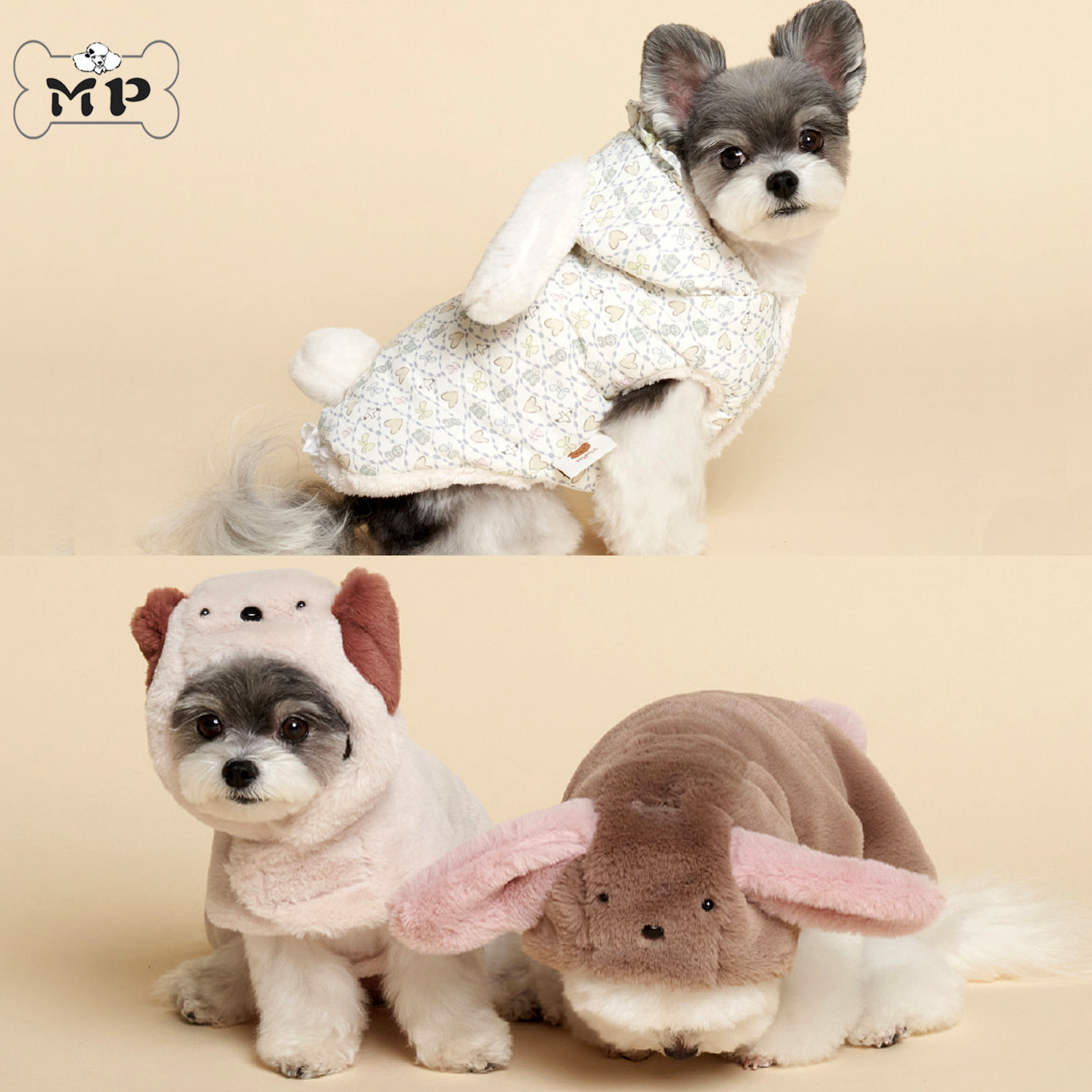 可爱耳朵毛绒连帽斗篷外套