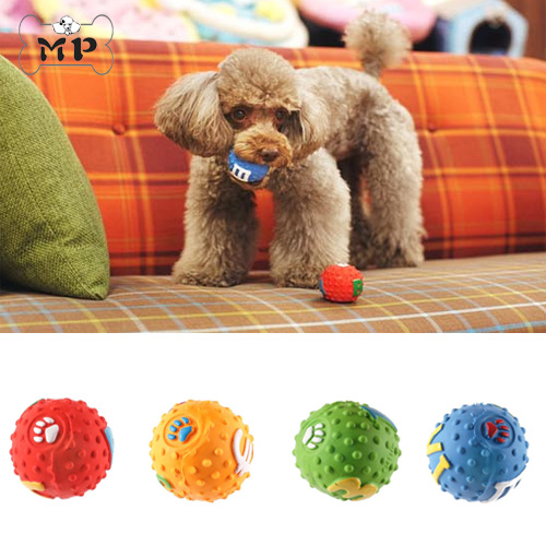 韩国宠物猫狗数字脚印发声玩具球