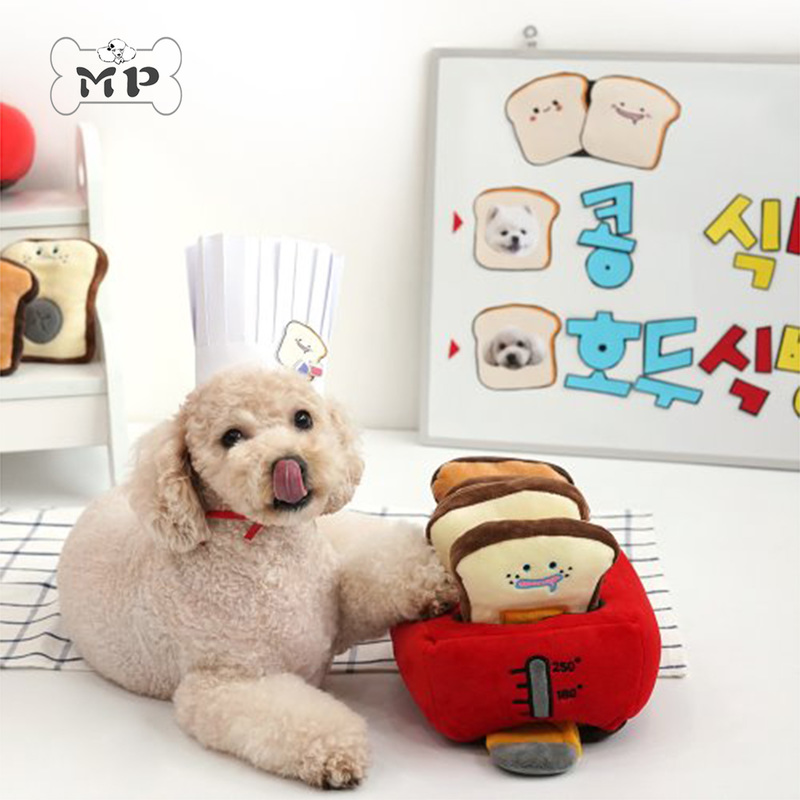 韩代宠物猫狗吐司面包机发声玩具